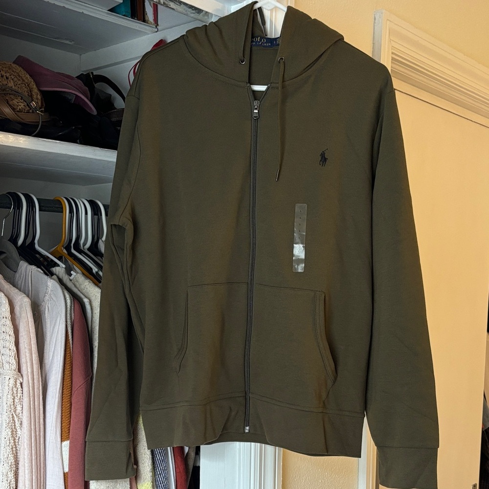 Polo by Ralph Lauren Men's Zip-Up Sweater in Olive